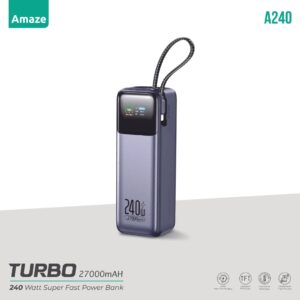 AMAZE A240 Turbo 27000mAh Power Bank 240W Perfect for Charging Smartphones Tablets Laptops