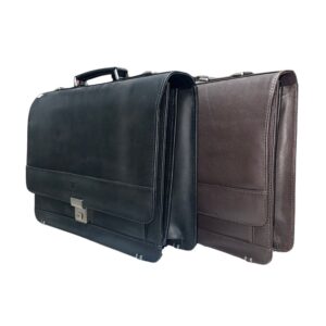 Premium Genuine Leather Executive Briefcase with Laptop Compartment